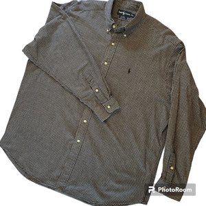 Ralph Lauren Men's Blaire Navy Black  Gingham XL Blue Label Long Sleeve Shirt